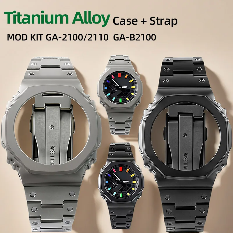 Ultralight Titanium Alloy Watch Case Metal Bracelet Mod Kit for GA-2100 2110 GA-B2100 Watch Part upgrade Replacement Accessories