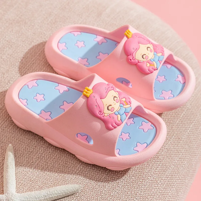 2026 Summer Children‘s Boys Girls Slippers Cartoon Prints Shoes Lighted Fashion Cute Shoes Bathroom Kids Toddler Slippers