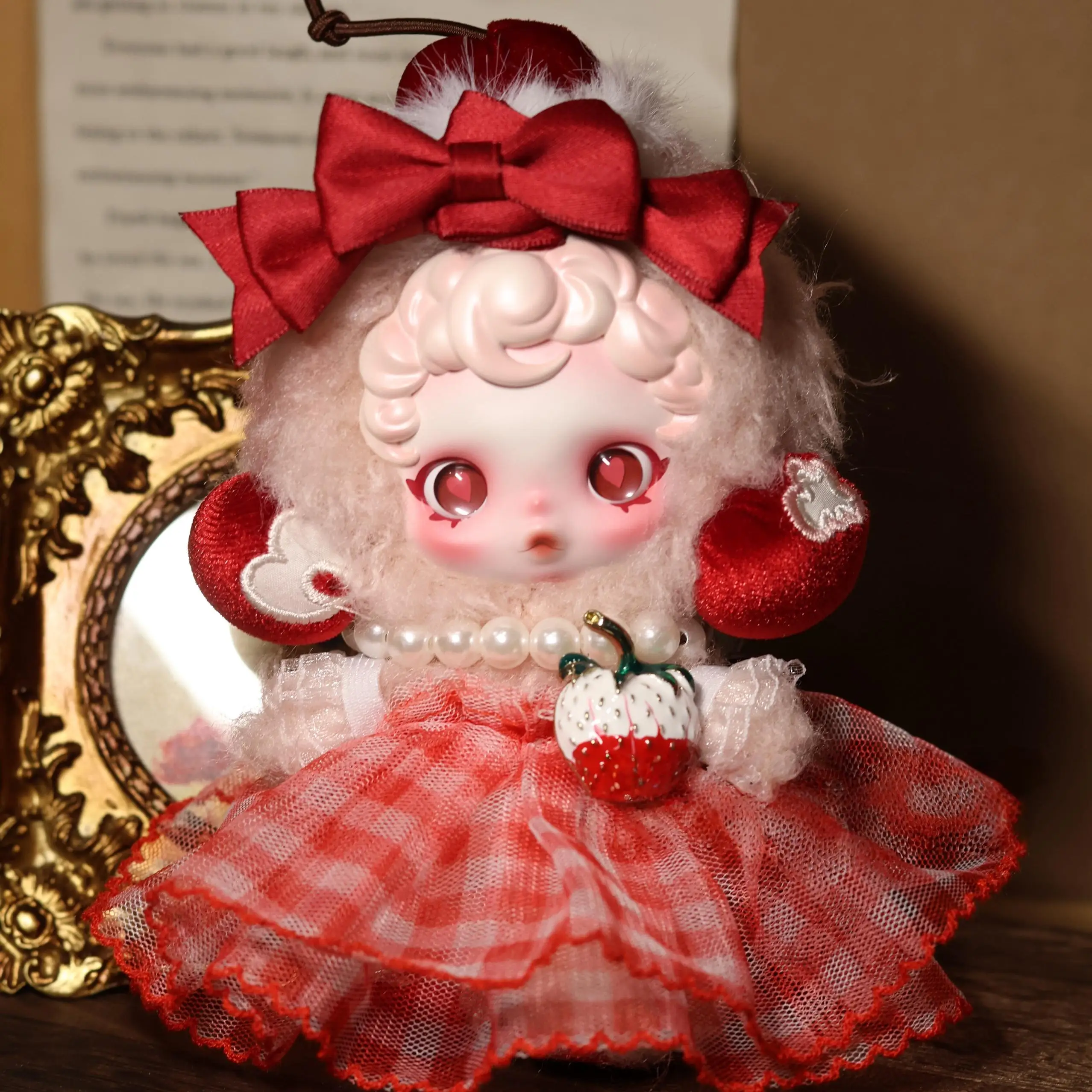 Nowy 10cm Strój dla laleczki Skullpanda V3 - Fioletowa sukienka Ratty Bear, akcesoria do wymiany ubrań dla lalek, prezent