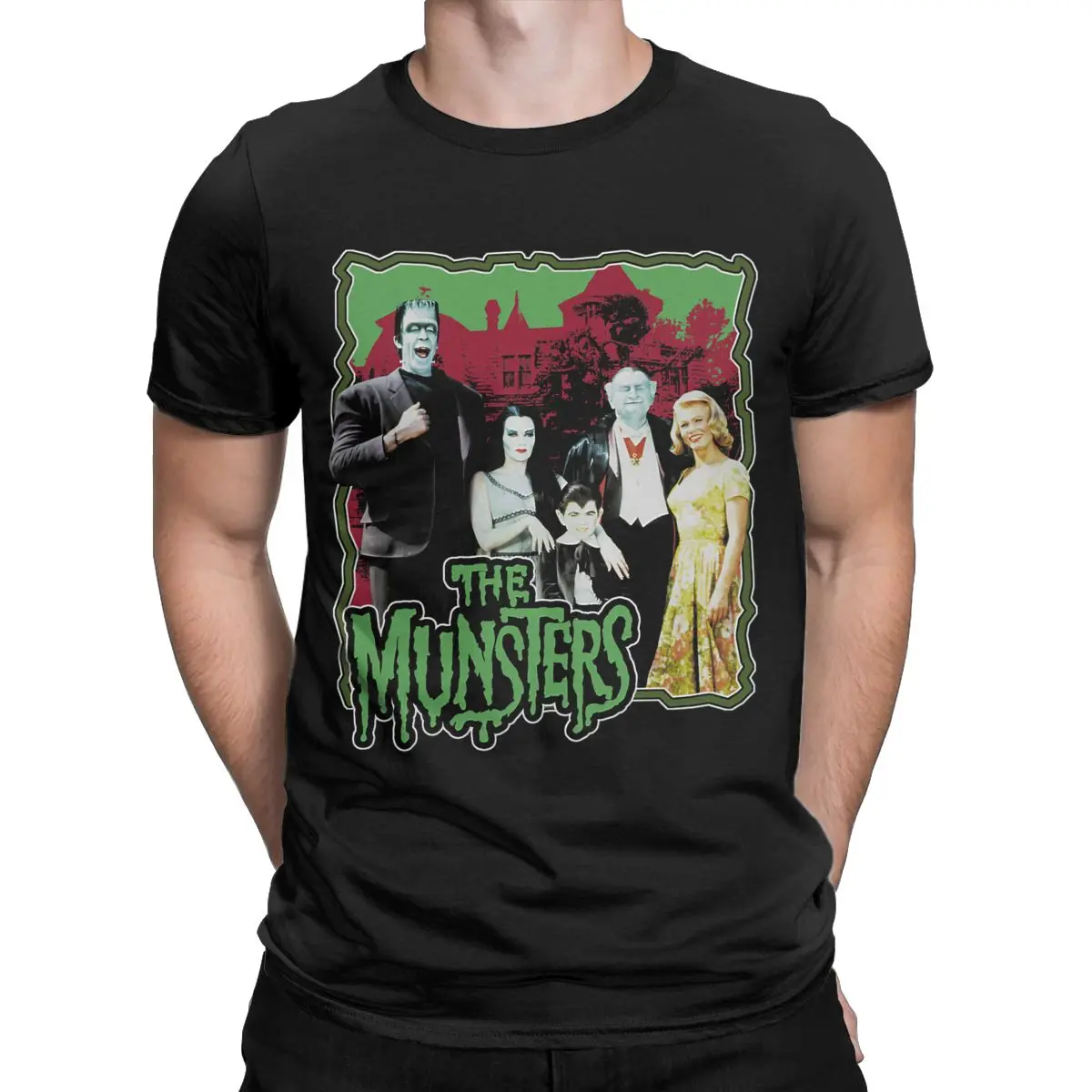 Munsters Normal Family Men T Shirts Cool Tees Short Sleeve Round Neck T-Shirts Pure Cotton Classic Tops