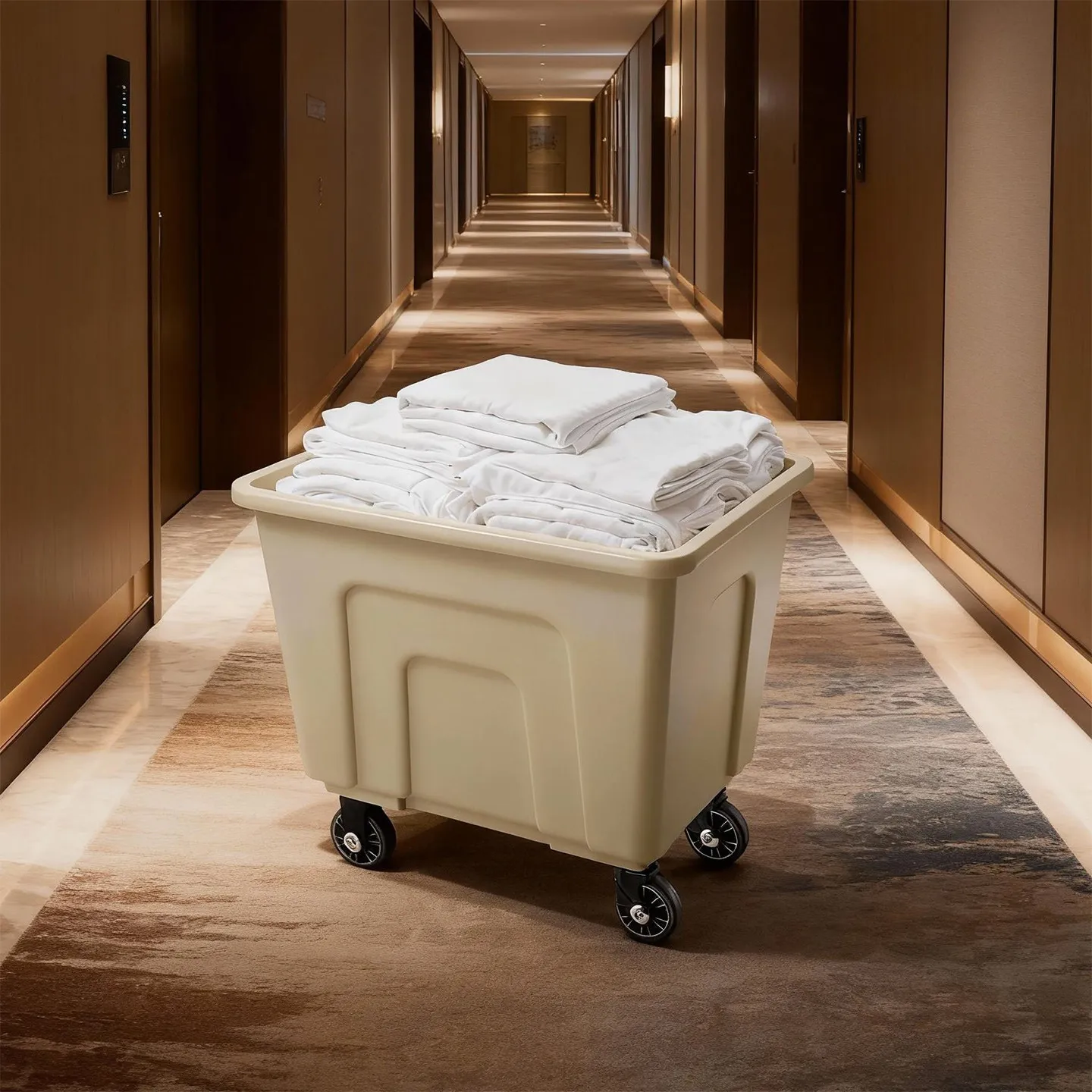 YJQ Hotel Linen Truck Room Work Truck Plastic Linen Service Recycling Transporter