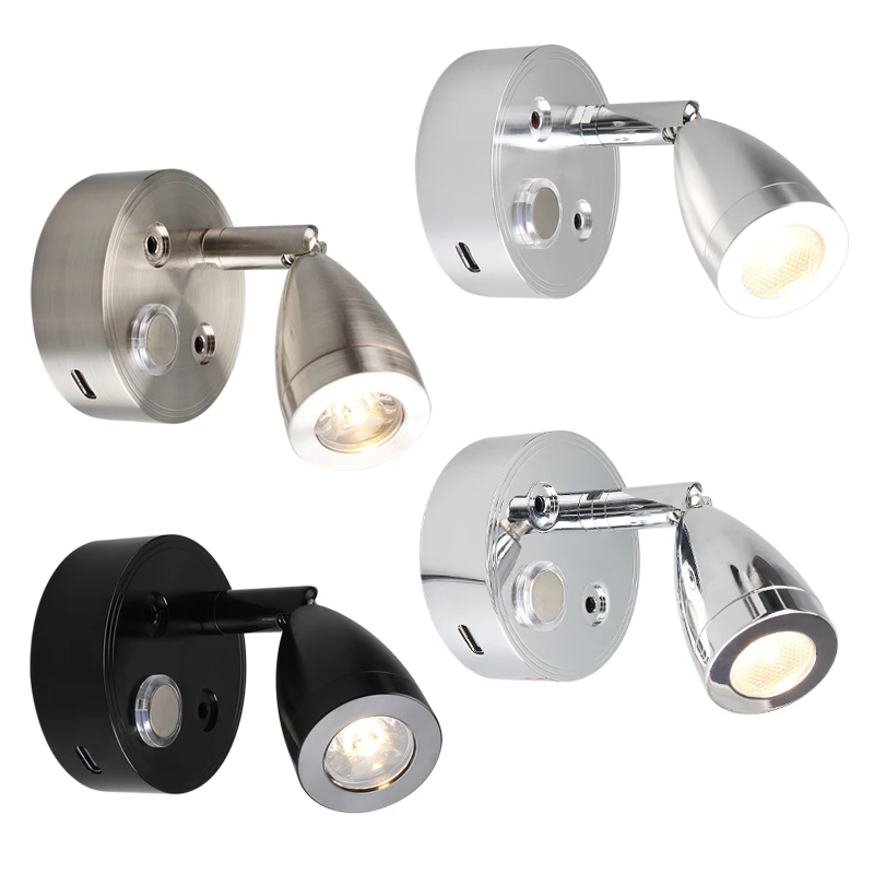 12-24v LED RV Boat Yacht Reading Light Strip TYPE-C Fast Charging Port 20W Fast Charging Touch Dimming