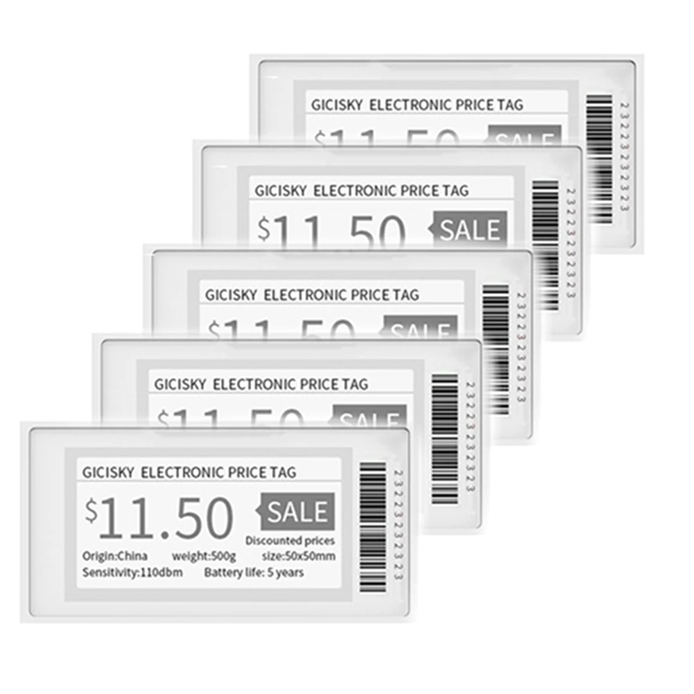 

M85K 2.1 Inch Electronic Price Tag ESL TFT Screen Display No Messy Writing Bluetooth Connect Management for Android APP 5Pcs