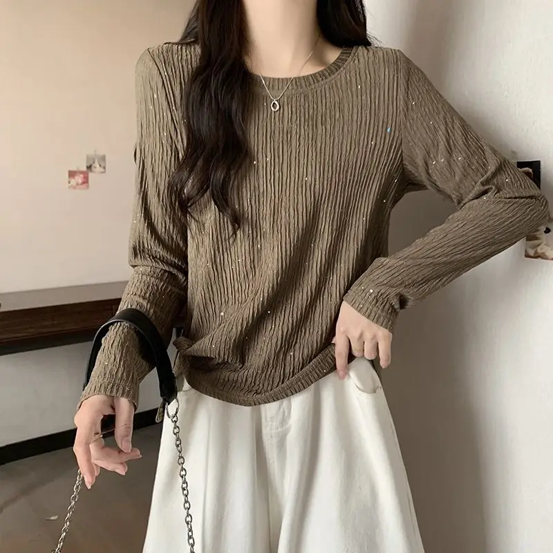 Fat Little Sister with Flesh Covering Design Shoulder Size Plus Women's Autumn New Item Slimming Loose Fashionable Long