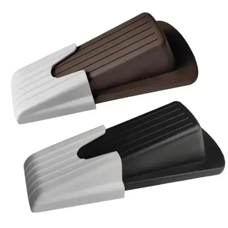 Durable Rubber Door Stopper Wedge Anti Slip Floor Stop for Indoor Use Prevents Doors from Closing Home Office School Safety