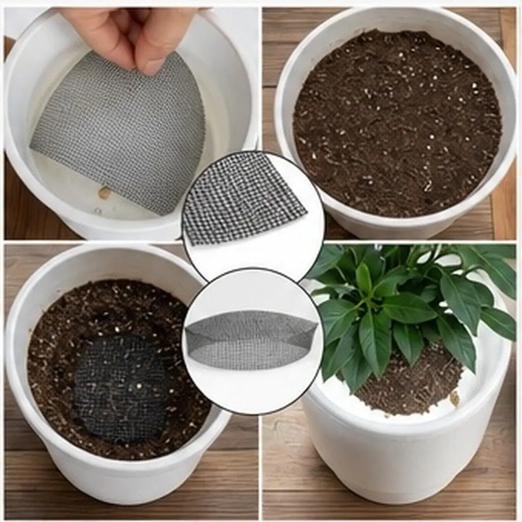 15Pcs Flower Pot Hole Mesh Pad Rectangular 20x30cm Breathable Drainage Screen Prevent Soil Leakage Garden Office Planter Mesh