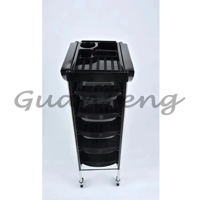 Portable Wooden Barber Tool Cabinet, Salon Trolley with Large Drawers and Rolling Wheels for Beauty Salon
