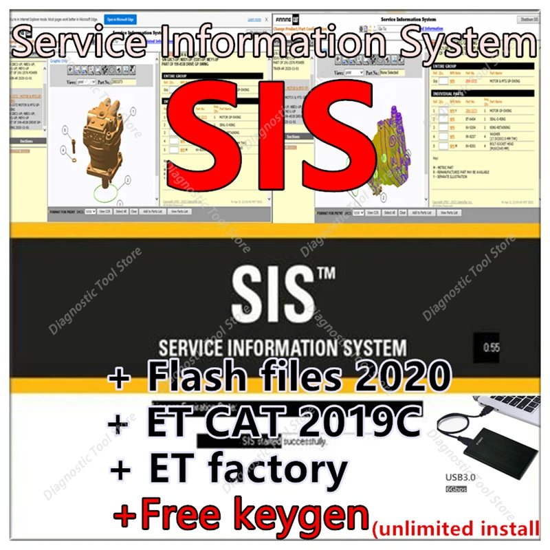 

Диагностическая программа CAT ET 2019c для систем технической поддержки Caterpillar SIS (Service Information System) и EPC (Electronic Parts Catalog), 10-значный заводской пароль.
