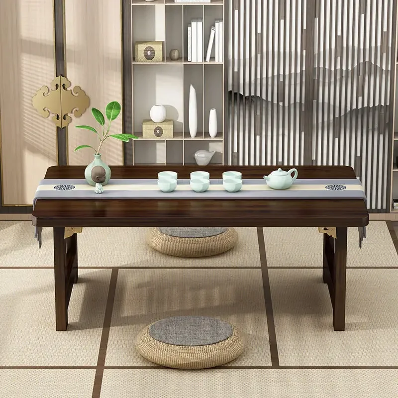 Living Room Furniture Small Tables with Bay Window Folding Tables Household Solid Tatami Table Coffee Table Learning Low Table image 6