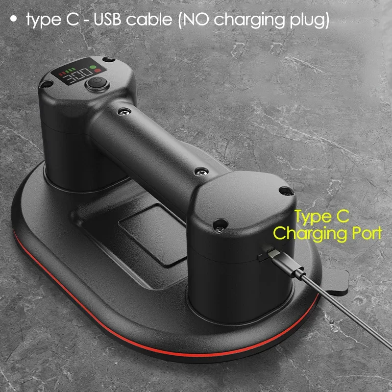 Intelligent Display Industrial Grade Electric Vacuum Suction Cup 300KG Load Heavy Duty Granite Tile Glass Lifter 4000mAh Battery