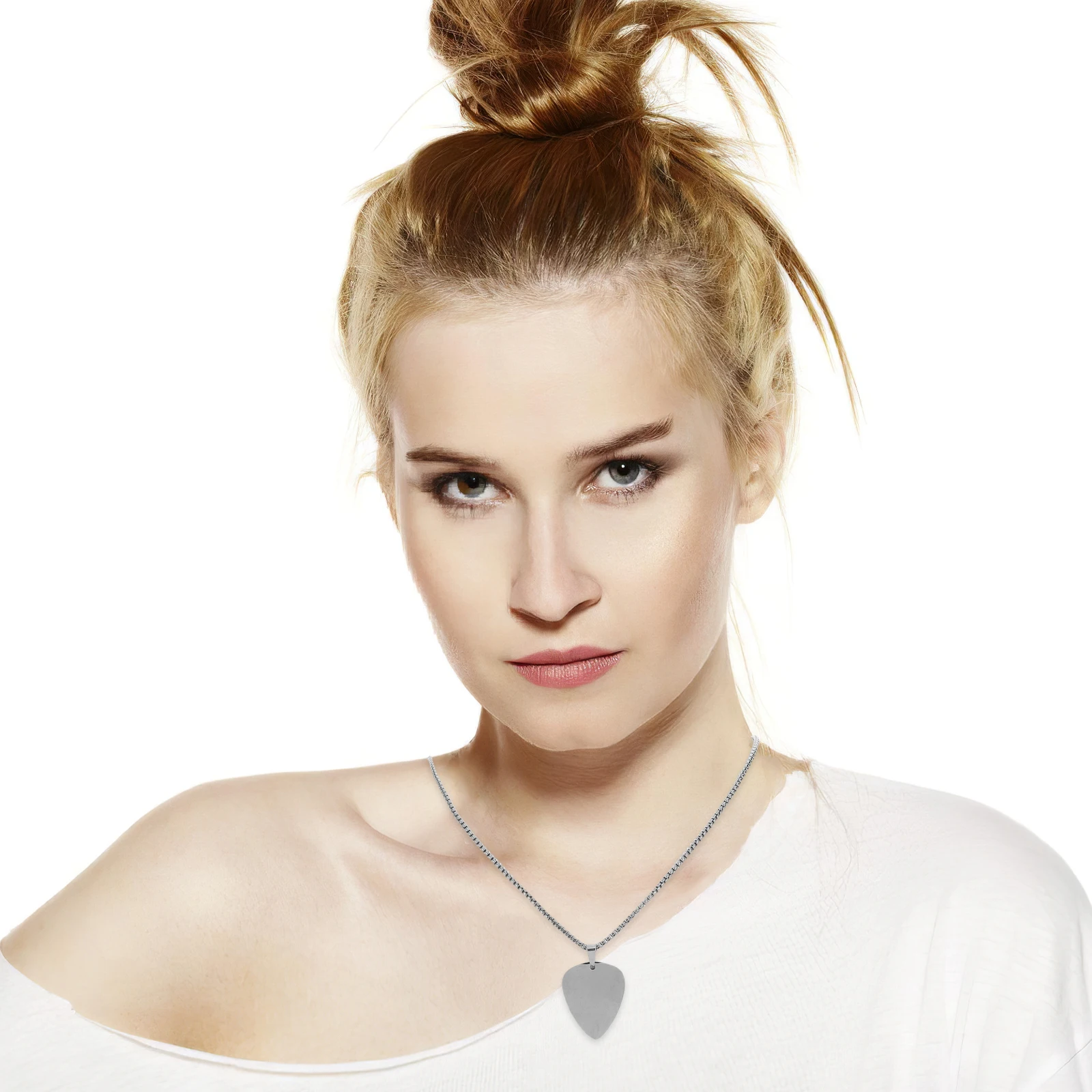 

3 Pcs Guitar Pick Necklace Rock Accessories for Women Titanium Steel Pendant Plectrum Man Charm