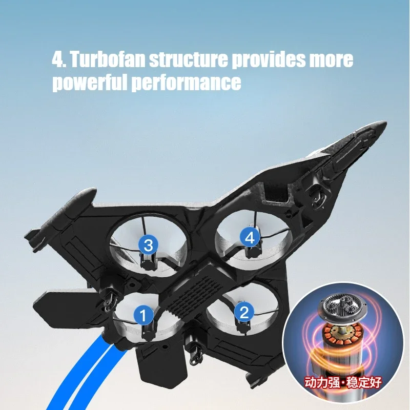 RC Aircraft Fighter Model Quadcopter Children's Toy Rotor Model Airplane Foam Resistant To Falling Drone Christmas Gift Glider