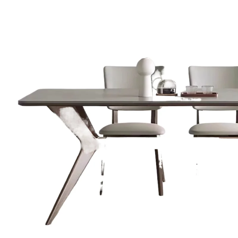 high-end solid wood rock slab dining table household small apartment s imple rectangular ash wood dining t able