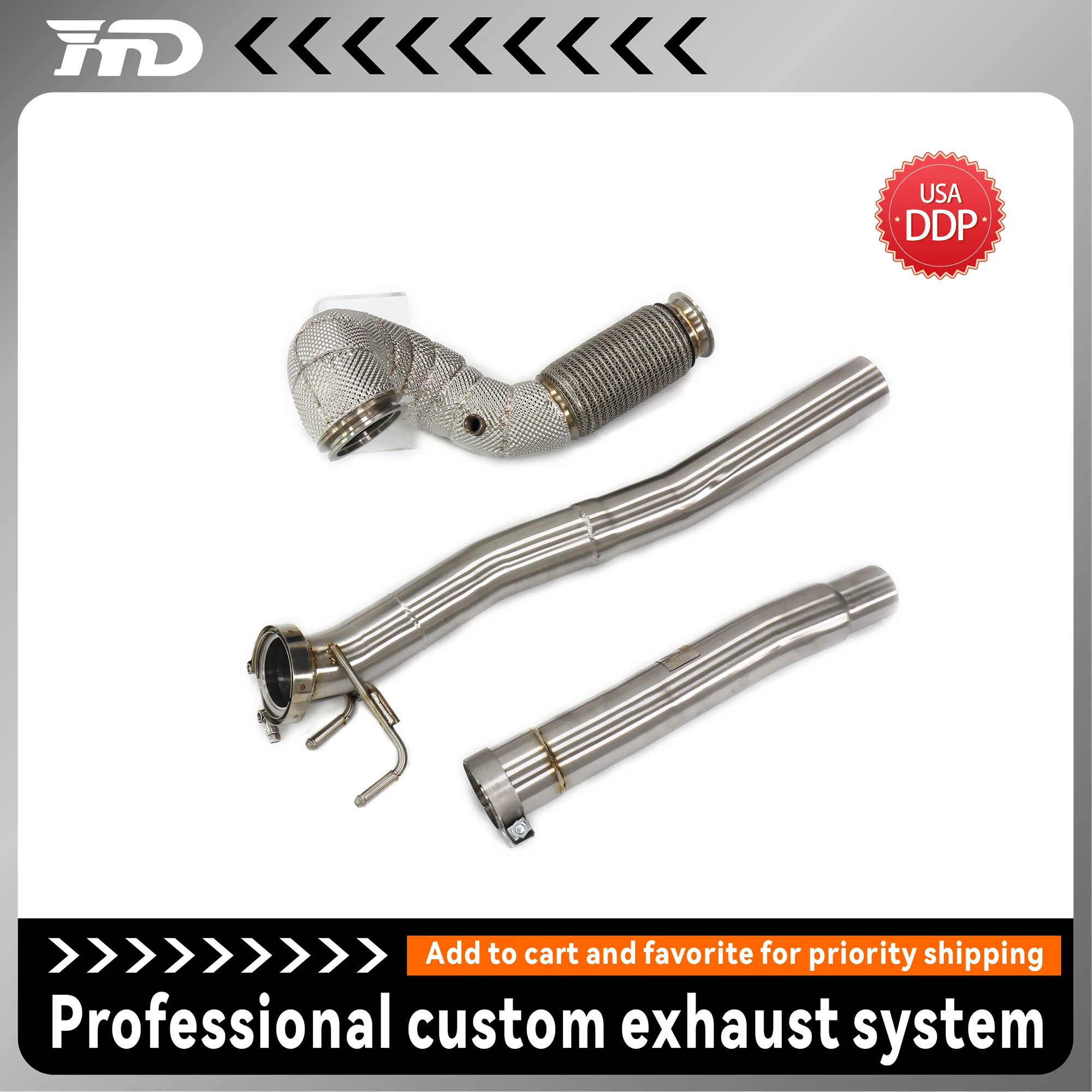 

Даунпайп из нержавеющей стали HMD для Volkswagen Golf R MK7 2.0T | 3-дюймовая турбо-потенциальная и быстрая катушка Catless/200 для разблокировки ячейки