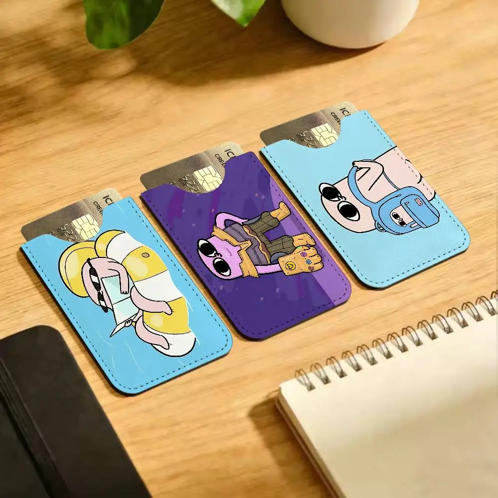 Lovely Ketnipz Cartoon Ultra-Thin Mini Leather Card Holder Wallets for Men Women Lightweight Soft Genuine Leather Credit Card