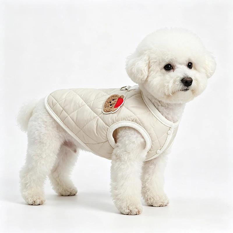 Winter Dog Padded Coat, Reversible Down Jacket for Teddy & Schnauzer, Warm Sleeveless Vest for Cats & Pets S-2XL