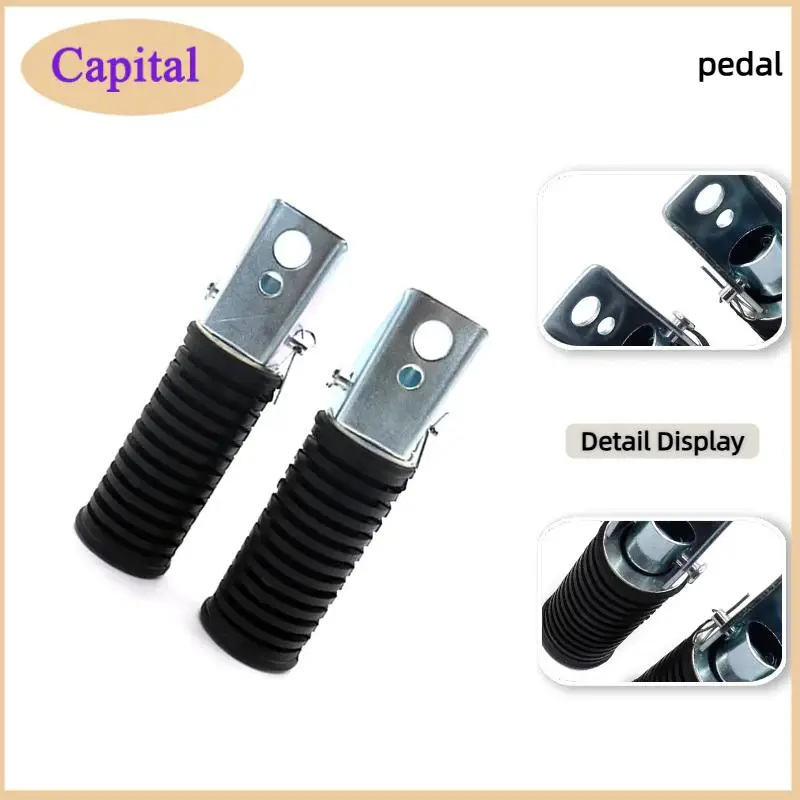 

Складная подставка для ног пассажира для мотоцикла, подножки, складные подножки, задние педали для мотоциклов, универсальная резина, черный