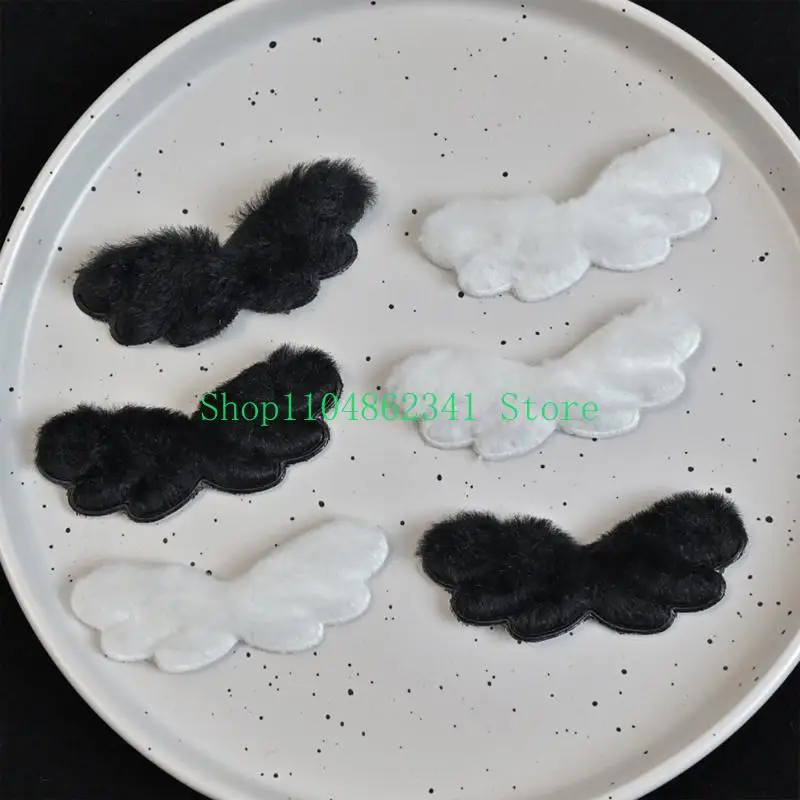 652F Handmade Hairhoop Appliques Plush Wing Craft Headbands Garments Making Supply