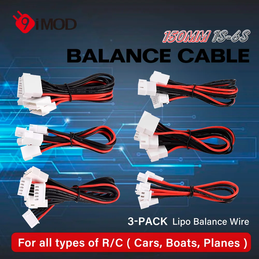 

9IMOD 150MM Extension Cord 1S 2S 3S 4S 5S 6S Lipo Balance Wire For RC Cars Boats Planes