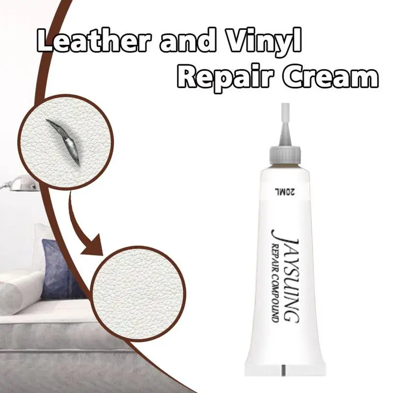 20ml Leather Repair Gel Car Seat Care Kit Leather Paint Black/White Leather Scratch Repair Refurbishing Cream 1pcs tools