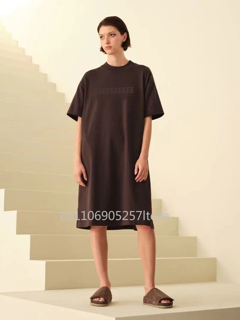 

Женские футболки классического дизайна, два ряда, платья с буквенным логотипом, дизайнерские брендовые женские длинные юбки трапециевидной формы