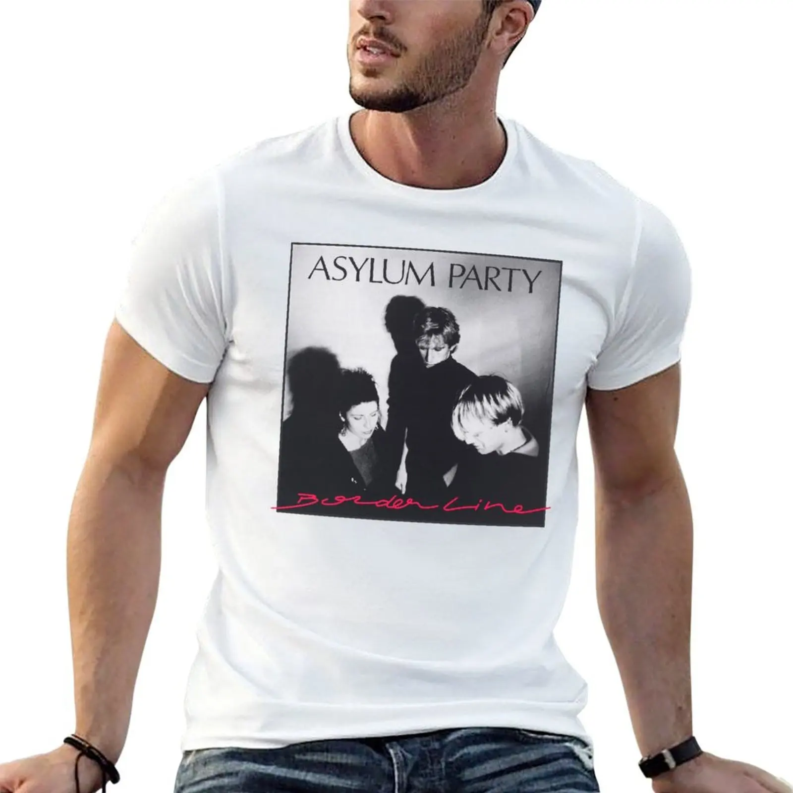

T-Shirt shirts man cotton t PARTY for graphic Borderline - ASYLUM man shirts tshirt for t man funny