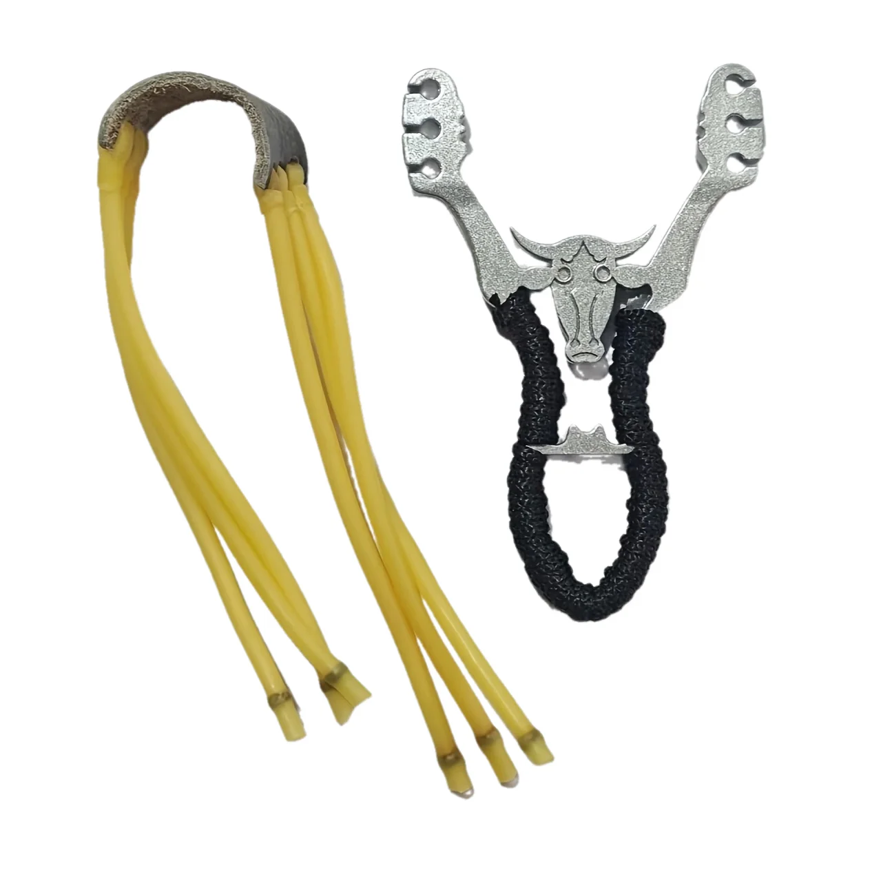 Fionda da caccia in lega di alluminio: design nero e giallo, fionda da esterno durevole per tiro e pesca di precisione