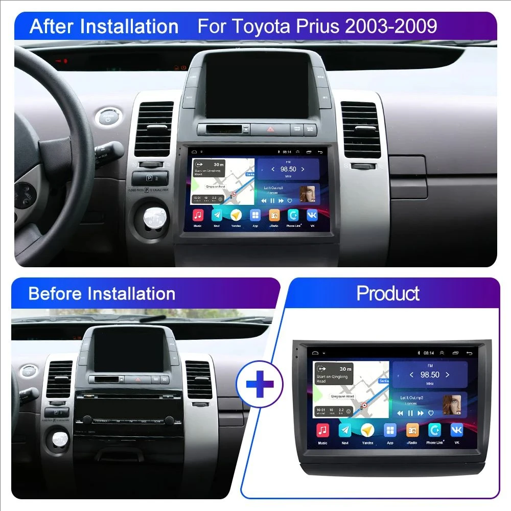 Android 13 Carplay Auto For Toyota Prius 20 2002 2003 2004 2005 2006 2007 2008 2009 Car Radio Multimedia Player Video Stereo DSP