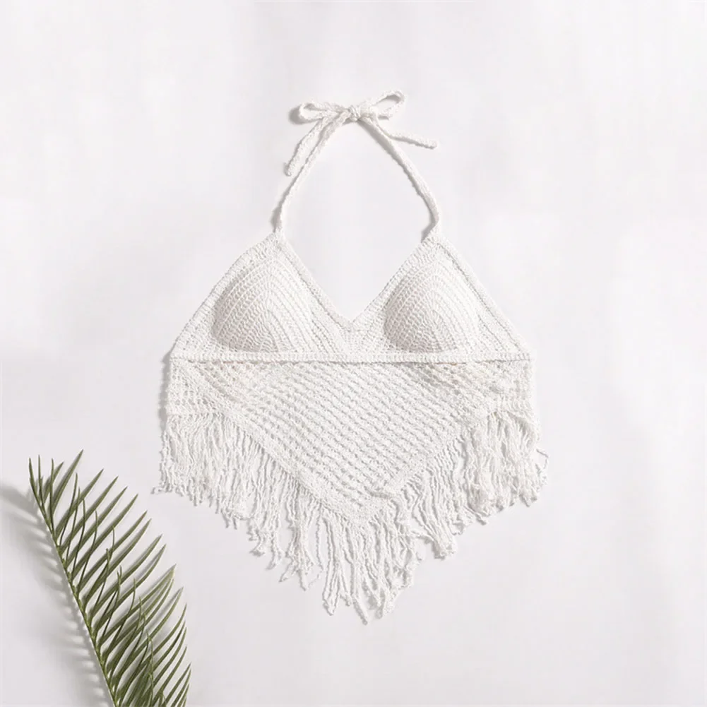 

Halter Neck Camisole for Women with Breast Pads Backless Tube Top Embroidered Vest for Spring and Summer Fashion