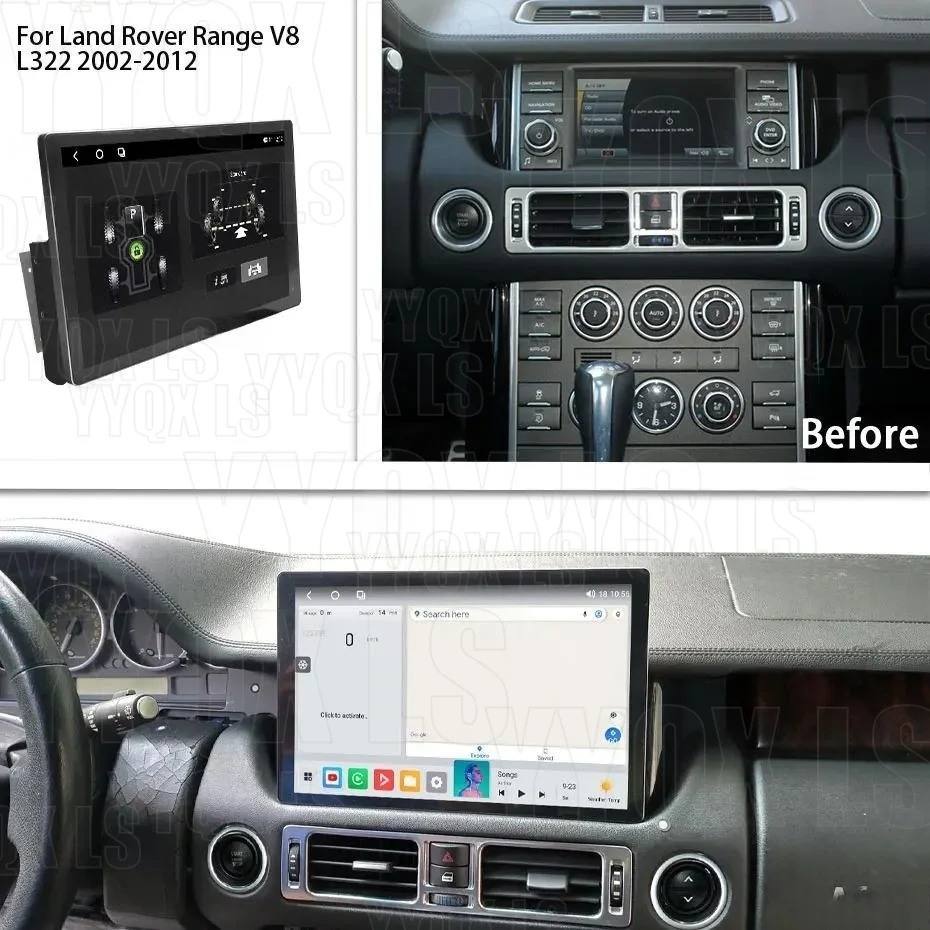 13.3 Inch Android 14 Car Radio For Range Rover Vogue L322 V8 2005-2012 Multimedia Player GPS Navigation Screen Wireless carplay