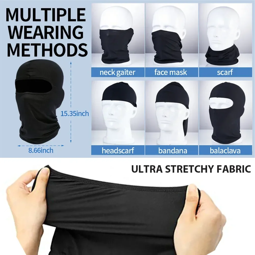 Ski Mask For Men Full Face Mask Balaclava Black Ski Masks Covering Neck Gaiter Protective Head Cover For Motorcycles Men Women