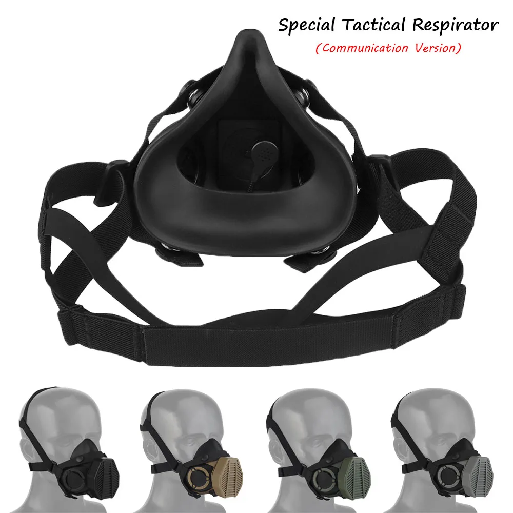 Special Tactical Respirator Mask Built-in Microphone Half Face Gas Mask Militar Combat Riding Paintball Airsoft Protective Gear