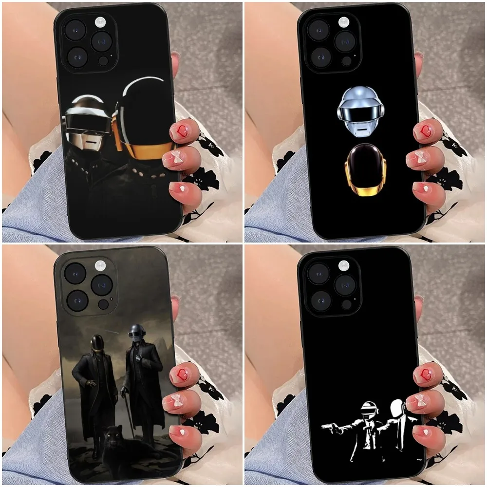 D-Daft Punk Band Phone Case For iPhone 16,15,14,13,12,Pro,Max,11,7,8,Plus,XR,XS Max Shockproof Silicone Soft Shell