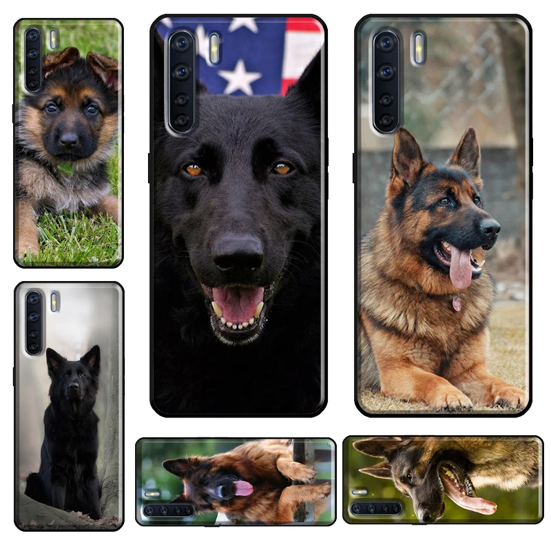 German Shepherd Dog Case For OPPO A78 A76 A96 A54 A74 A94 A5 A9 A31 A53 A15 A16 A17 A52 A72 A91 A93 A77 A57s