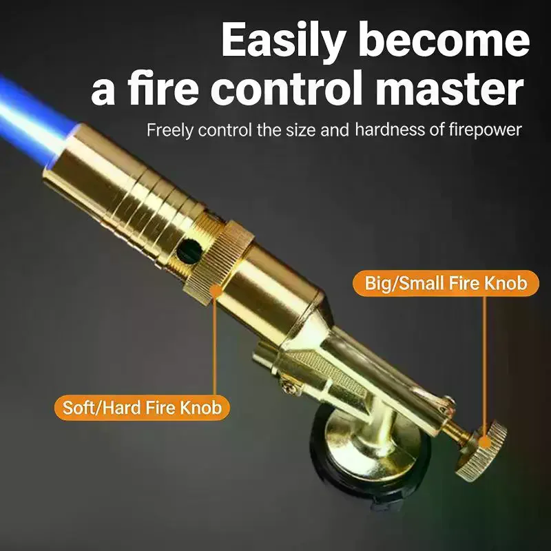 Professional Metal Welding Gas Torch Flame Butane Portable Outdoor BBQ Spray Nozzle Flamethrower Kitchen No Leak