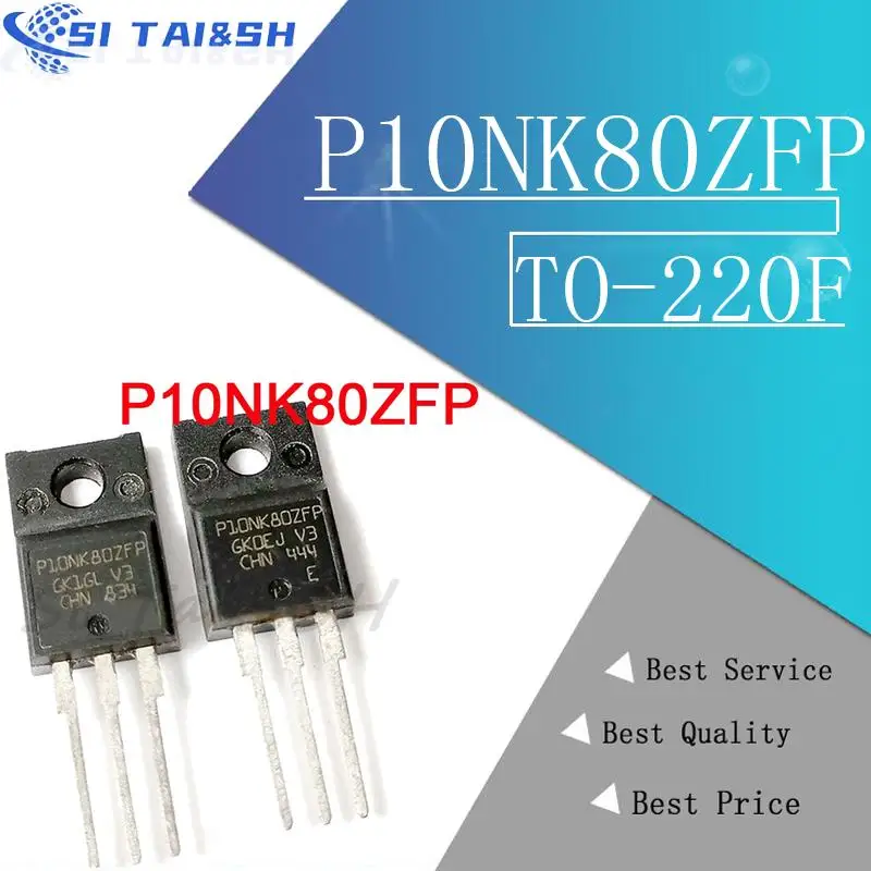 10 teile/los 10 n80 p10nk80zfp stp10nk80zfp TO-220F 10a/800v lcd mos Felde ffekt transistor neues Original