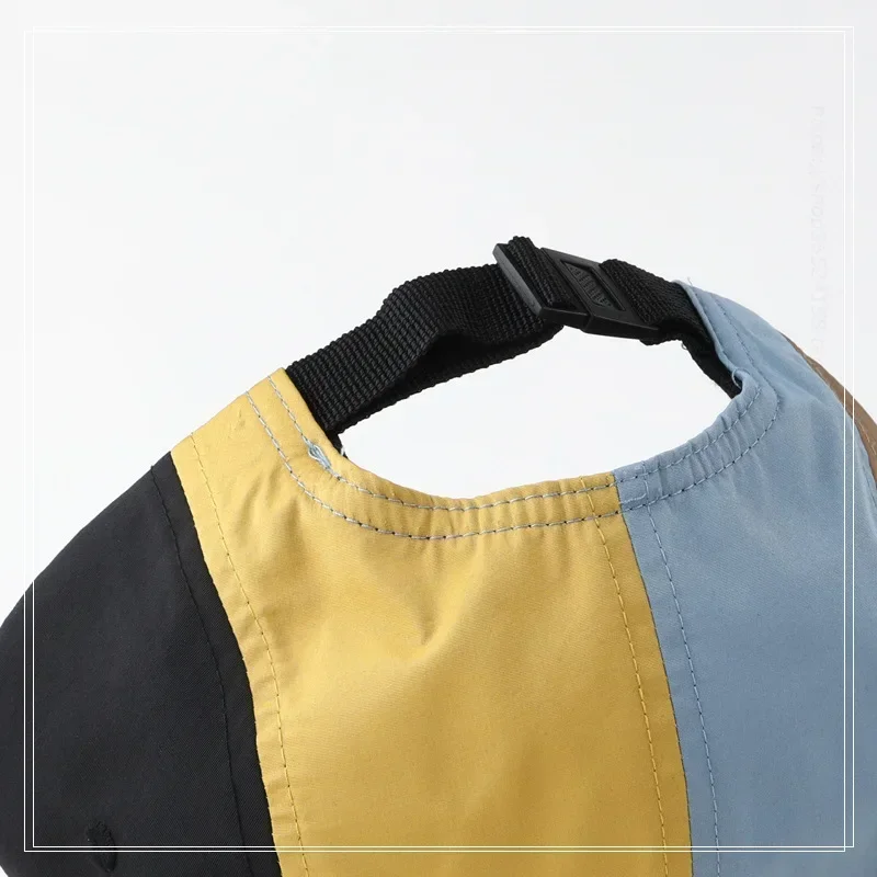 Berretti da baseball giapponesi con blocco colore a 5 pannelli Cappello a tesa corta ad asciugatura rapida Protezione solare estiva unisex per esterni Berretto snapback versatile