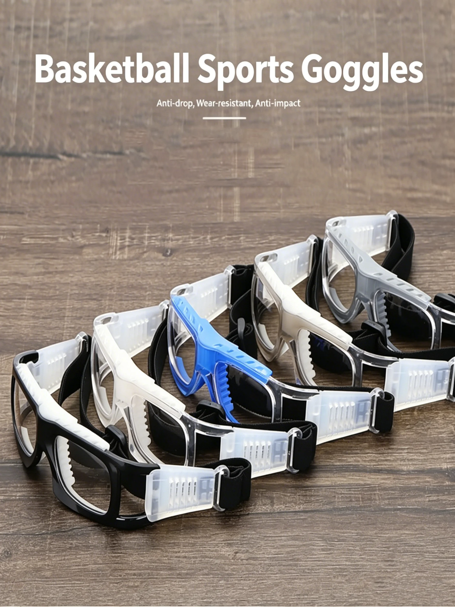 Unisex Basketball Sports Anti-Collision and Impact-Resistant Goggles, Can Be Fitted with Prescription Lenses and Frames, Outdoor Anti-Fall Full-Coverage Sports Glasses