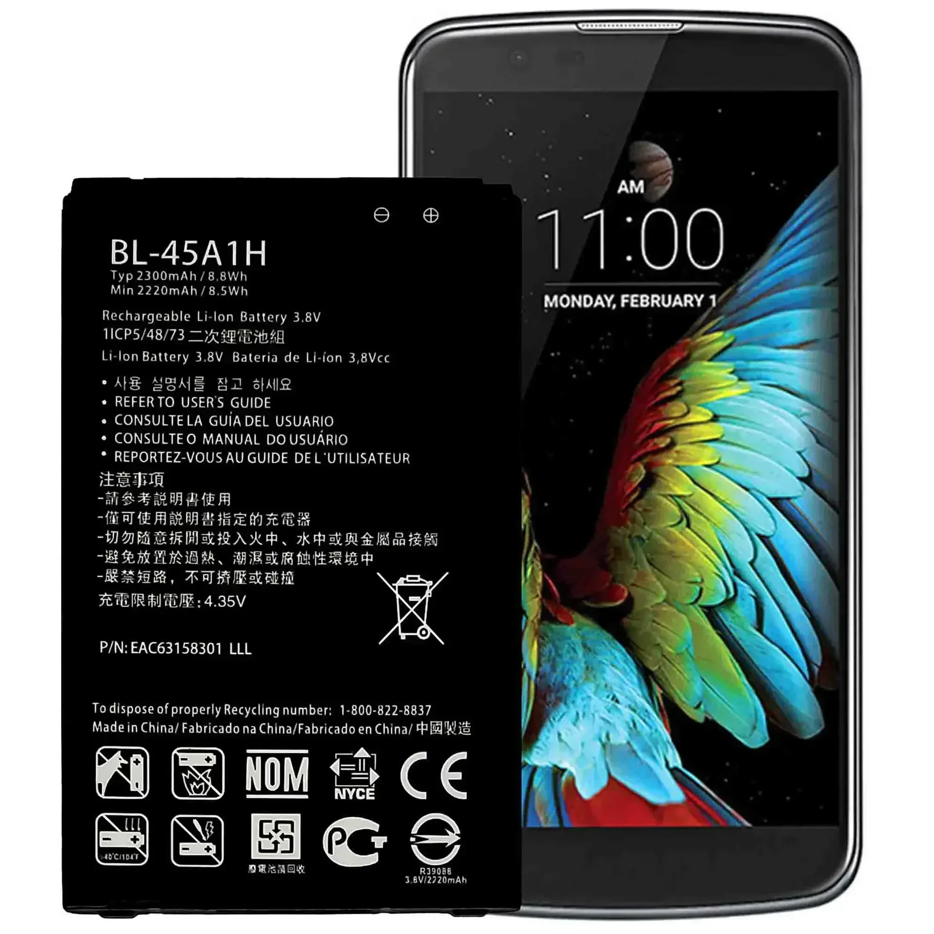 2300mAh Replacement Battery BL-45A1H For LG K10 LTE K430 K420 K410 K425 F670L F670K F670S F670 Q10 K420N Phone Repair Part