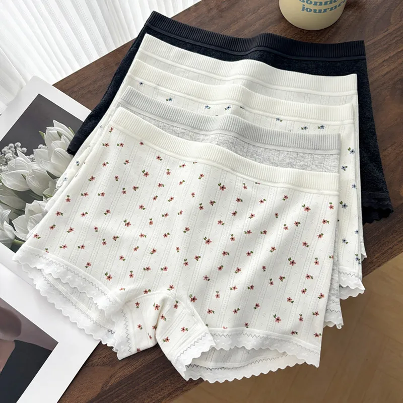 

Комплект из 5 шт. женских трусиков-боксеров: сексуальные, тонкие, мягкие, дышащие, с кружевом, бесшовные, со средней посадкой, комфортные