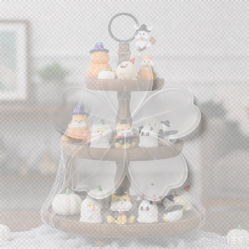 Halloween Mini Resin Figurines Adorable Cartoon Character Bright Rich Hues Small Ornament for Home Bedroom Desktop Decor