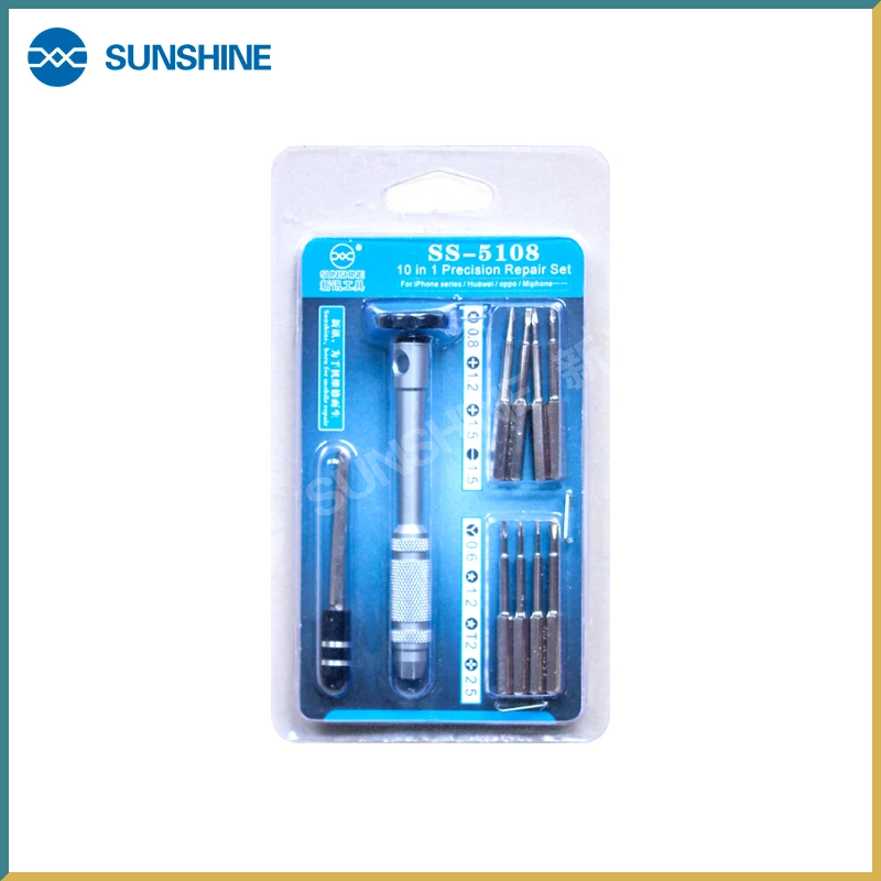 

SUNSHINE 10 In 1 Mini Screwdriver Set of Screw Driver Bit Set Precision Set For Laptops Phone Watch Tablet Hand Repair Tools