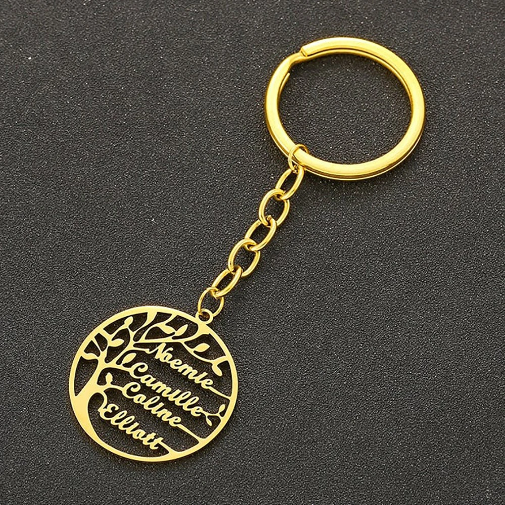 Personalisierter Schlüsselanhänger „Baum des Lebens“ mit 1-6 Namen, personalisierter Schmuck, Schlüsselanhänger für Familienmitglieder, das beste Geschenk für Mutter und Ehefrau – Detail 4
