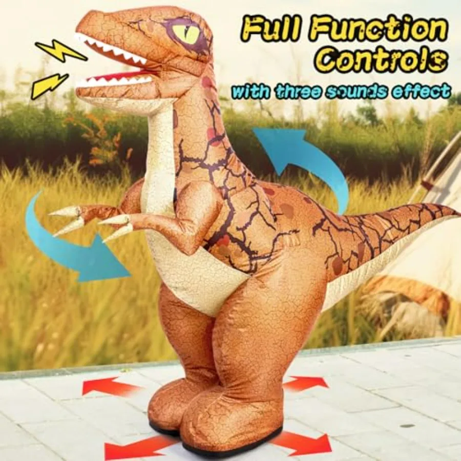 2.4GHZ Remote Control Inflatable Dinosaur Toy for,Electric Toy Dinosaur with Sound and 360°Rotation, Walking Rechargeable Outdo view 5