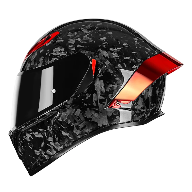 

Superior Double Visor Full Face Motorcycle Carbon Fiber Helmet Innovative Big Spoiler Motobike Off-road ATV DOT Approved