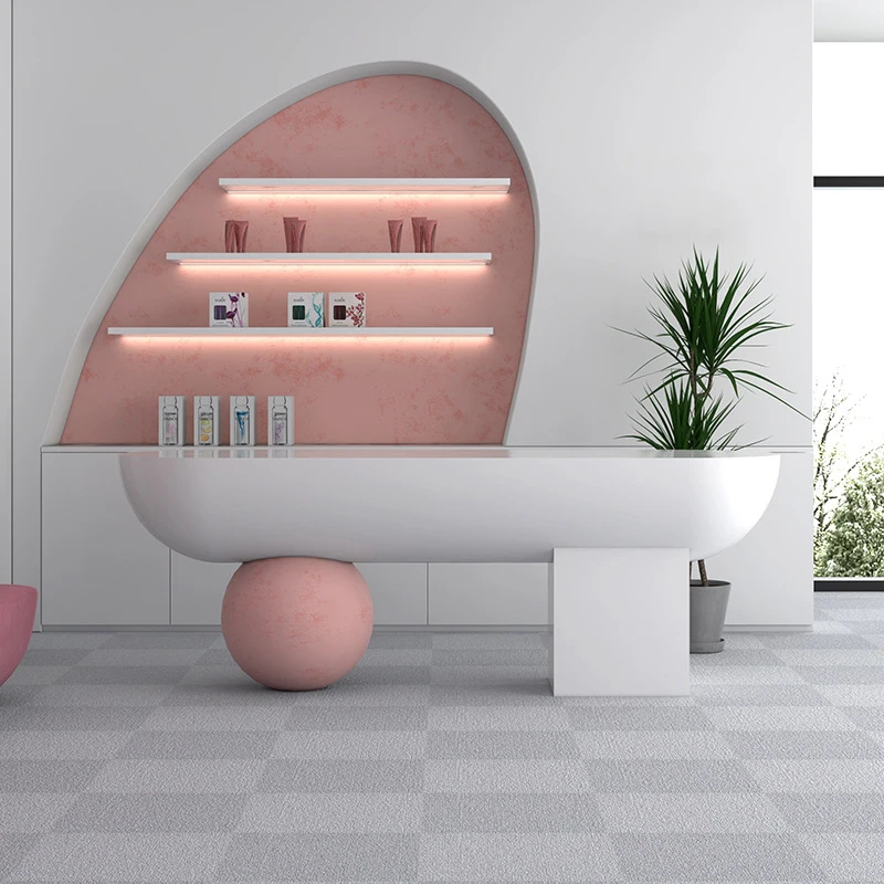 

2025 Best Sell Slate Spa Gym Barber Salon Small Office Reception Front Counter Clinic Marble Office Half-Round Reception Desk