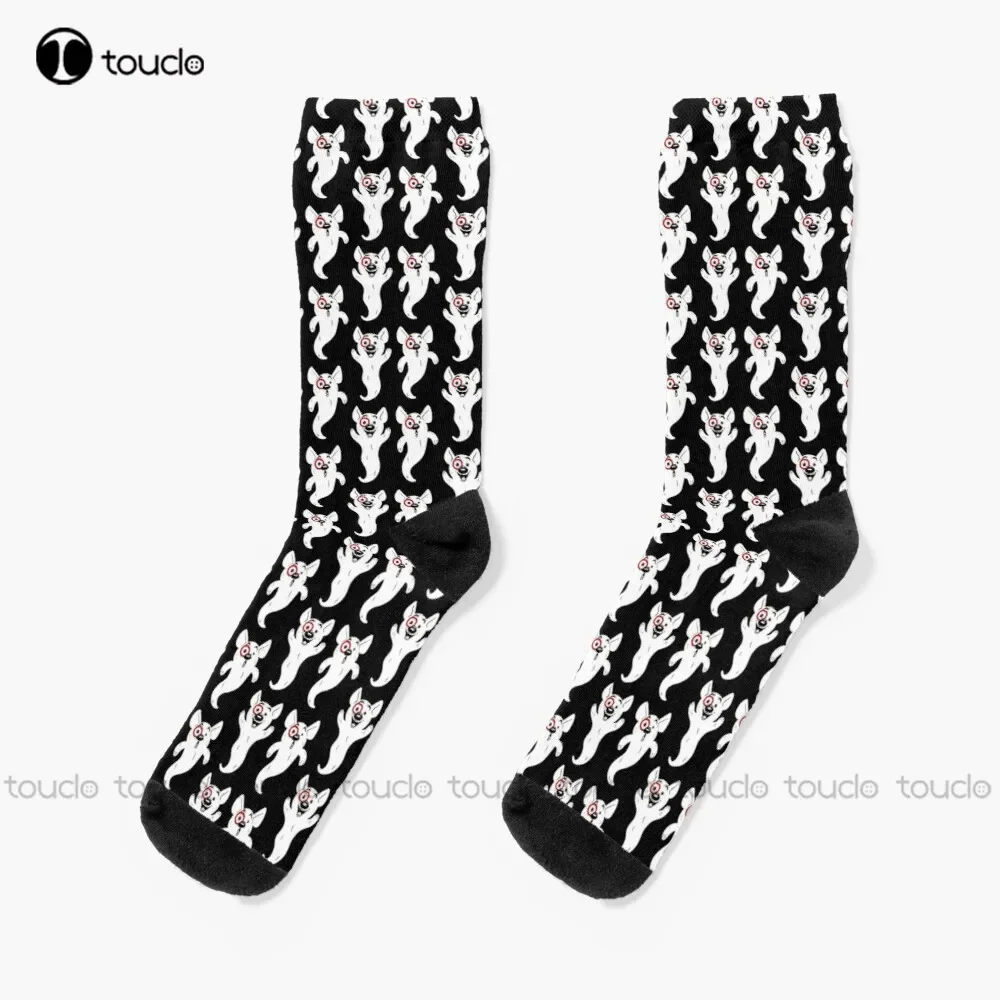 Ghost Bullseye Socks Halloween Custom Socks Funny Art Streetwear Colorful Cartoon Socks Christmas New Year Gift Unisex Adult