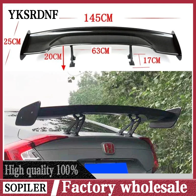Flügel Renn Limousine gemeinsame Universal flügel Autozubehör Auto Heck Außen verkleidung 145cm abs Spoiler gt Kohle faser Heckflügel