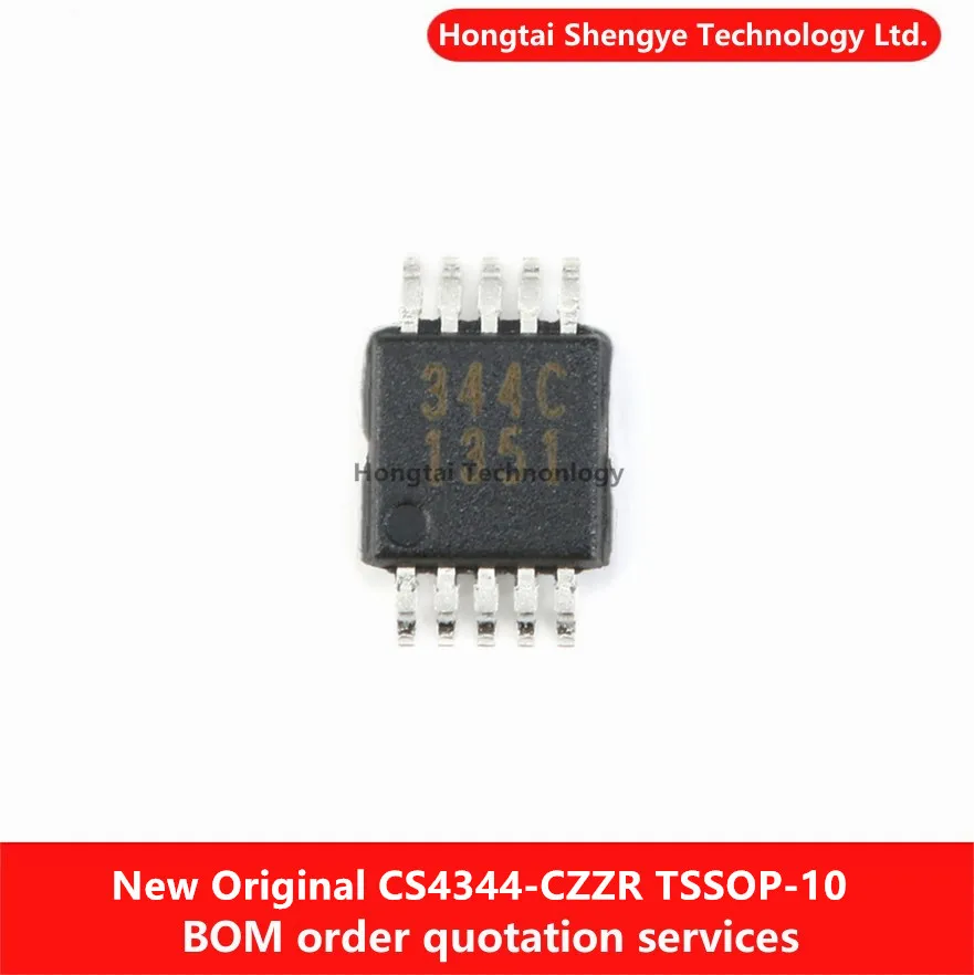 New Original Silk Screen 344C TSSOP-10 CS4344-CZZR Digital to Analogue 24BIT Audio D/A Converter IC Chip