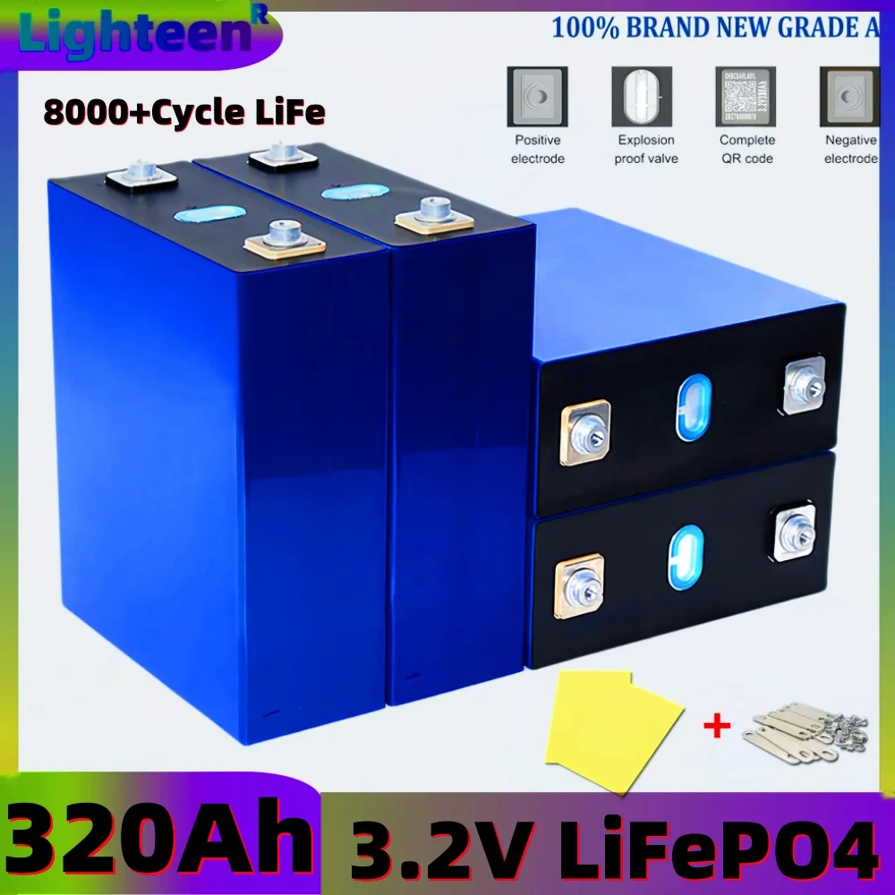 

New 320Ah 3.2V Lifepo4 Travel Lithium Iron phosphate battery Solar Outdoor Camper Battery DIY 12v 24v Class A duty free